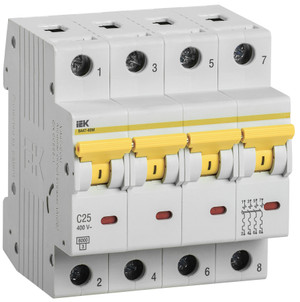 Выключатель автоматический ВА47-60M 4Р 25А 6кА С (IEK) MVA31-4-025-C