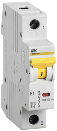Выключатель автоматический ВА47-60M 1Р 10А 6кА B (IEK) MVA31-1-010-B