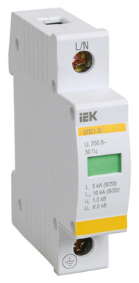 Ограничитель перенапряжений ОПС1-D 1P 5кА 230В (IEK) MOP20-1-D