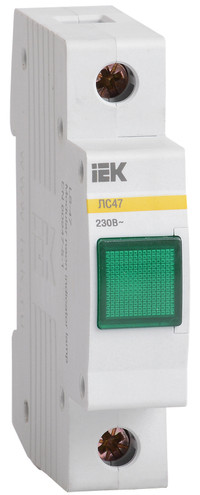Лампа сигнальная зеленая DIN 1P неон ЛС-47 (IEK) MLS10-230-K06