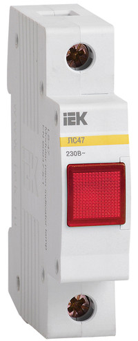 Лампа сигнальная красная DIN 1P неон ЛС-47 (IEK) MLS10-230-K04