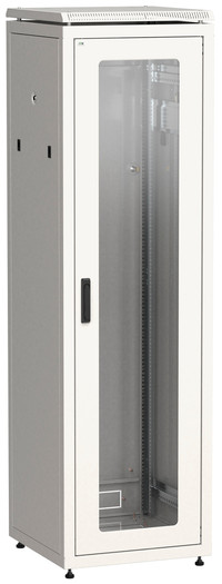 Шкаф сетевой 19' LINEA N 42U 600х600мм стеклянная передняя дверь серый (ITK) LN35-42U66-G