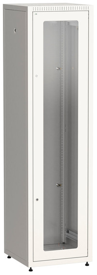 Шкаф LINEA E 42U 600х600мм двери 2шт стеклянная и металлическая. серый (ITK) LE35-42U66-GM