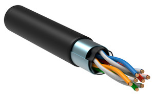 Витая пара F/UTP кат 5E 4х2х24AWG solid LSZH нг(А)-HF черный 305м (ITK) LC3-C5E04-329