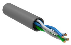 Витая пара ШПД U/UTP кат 5E 24AWG 4х2х0.48мм solid LSZH 305м белый (ITK) BC1-C5E04-128