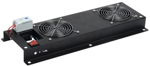 Панель вентиляторная с выключателем и термостатом 2 модуля черная (ITK) FM05-22M