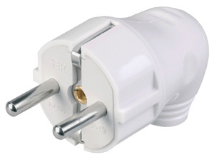 Евровилка угловая белая 16 А (IEK) EVP11-16-01-K01