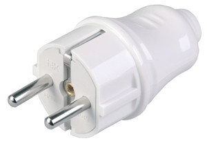 Евровилка прямая белая 16 А (IEK) EVP10-16-01-K01