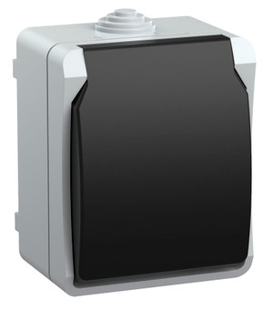 ФОРС Розетка наружная с заземлением с крышкой IP54 (IEK) ERS12-K03-16-54-DC