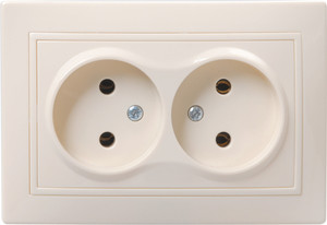 KVARTA Розетка 2-местная без заземления без защитных шторок 10А РС12-2-ККм кремовый GENERICA (IEK) ERK23-K33-10-DM