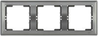 Рамка 3 местная горизонтальная BOLERO антрацит (IEK) EMB30-K95