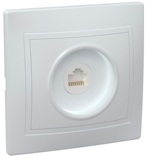 KVARTA Розетка 1-местная компьютерная RJ45 кат.5е РК10-КБ белый GENERICA (IEK) EKK10-K01-DM