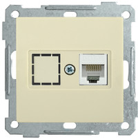 РK10-1-Б Розетка компьютерная RJ45 Cat5e BOLERO кремовый (IEK) EKB15-01-K33