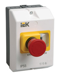 Оболочка защитная с кнопкой Стоп IP54 (IEK) DMS11D-PC55