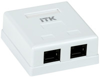Розетка информационная настенная RJ-45 категория е 2 порта (ITK) CS2-1C5EU-22
