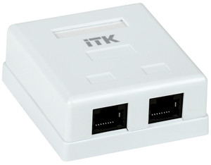 Розетка информационная настенная RJ-45 категория е 2 порта (ITK) CS2-1C5EU-22