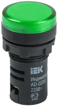Лампа AD22DS LED матрица 22мм зеленая 24В AC/DC (IEK) BLS10-ADDS-024-K06