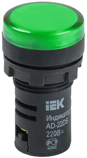 Лампа AD22DS LED матрица 22мм зеленый 230В (IEK) BLS10-ADDS-230-K06