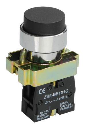 Кнопка управления LAY5-BL21 без подсветки черная (IEK) BBT70-BL-K02