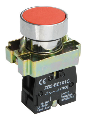 Кнопка управления LAY5-BA42 без подсветки красная (IEK) BBT61-BA-K04