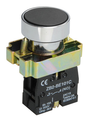 Кнопка управления черная LAY5-BA21 1НО без подсветки 240В (IEK) BBT60-BA-K02