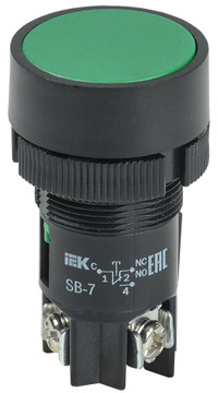 Кнопка зеленая SВ-7 Пуск 1з+1р 22мм 240В (IEK) BBT40-SB7-K06