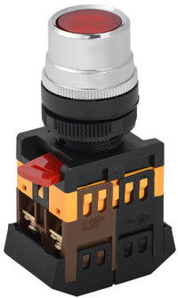 Кнопка красная ABLF-22 1з+1р с подсветкой неон 240В (IEK) BBT10-ABLF-K04