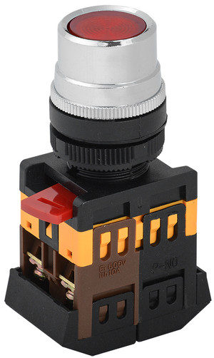 Кнопка красная ABLF-22 1з+1р с подсветкой неон 240В (IEK) BBT10-ABLF-K04