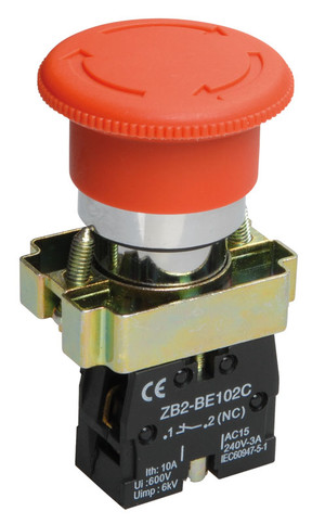 Кнопка аварийная с фиксацией LAY5-BS542 Гриб 240В (IEK) BBG90-BS-K04