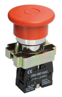 Кнопка управления LAY5-BT42 /Грибок/ аварийная с фиксацией (IEK) BBG80-BT-K04