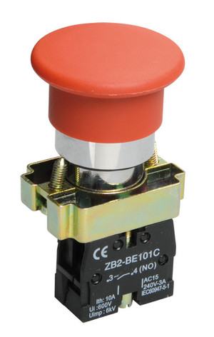 Кнопка управления LAY5-BC41 Грибок без подсветки (IEK) BBG70-BC-K04