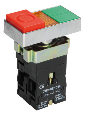Кнопка управления двойная LAY5-BW8465 I-O с подсветкой 240В (IEK) BBD40-BW-K51