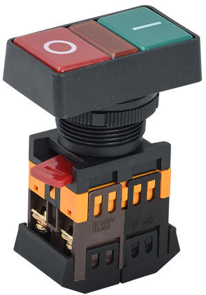 Кнопка PPBB-30N I-O с подсветкой неон 1з+1р 240В (IEK) BBD20-PPBB-K51