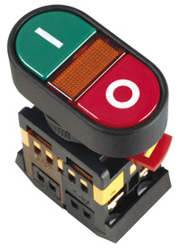 Кнопка APBB-22N I-O с подсветкой неон 1з+1р 240В (IEK) BBD10-APBB-K51