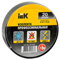 Изолента ПВХ черная 19мм 20м (IEK) UIZ-20-10-K02