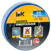 Изолента ПВХ синяя 15мм 20м (IEK) UIZ-13-10-K07