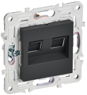 SKANDY Розетка компьютерная двойная RJ45 кат.5E SK-K03G графит IEK (IEK) SK-K20-1-K53