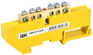Шина PE земля на DIN-изоляторах ШНИ-6х9-6-Д-Ж (IEK) YNN10-69-6D-K05