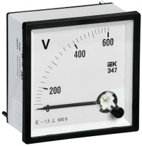 Вольтметр 600В 72х72 AC непосредственное включение Э47 (IEK) IPV10-6-0600-E