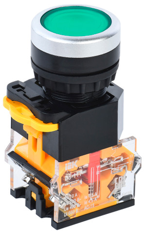 Кнопка D8-11T d=22мм 1з+1р с фиксацией зеленая (IEK) BBT30-11T-3-21-K06