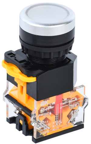 Кнопка D8-11 d=22мм 1з+1р белая (IEK) BBT30-11-3-22-K01