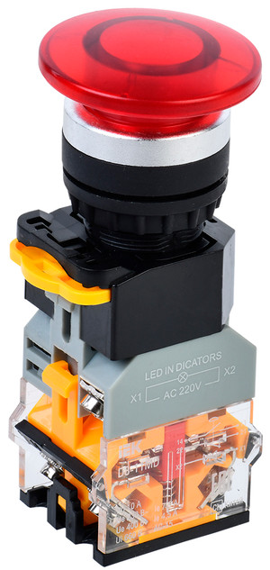 Кнопка D8-11MD ''Грибок'' d=22мм 1з+1р с подсвет. красная (IEK) BBG30-11MD-3-12-K04