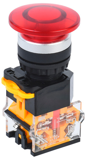 Кнопка D8-11M Грибок d=22мм 1з+1р красная (IEK) BBG30-11M-3-22-K04