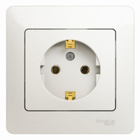 Розетка GLOSSA с заземлением перламутр в сборе (Systeme Electric) GSL000642