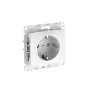 GLOSSA РОЗЕТКА с заземлением со шторками, 16А, быстрозажимные клеммы, БЕЛЫЙ (Systeme Electric) GSL000145S