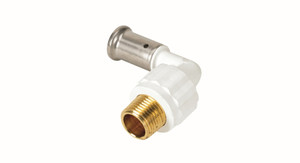 Угольник НР 20x1/2 НР 90 град., ПВДФ пресс, белый (Henco) 5PKW-2004