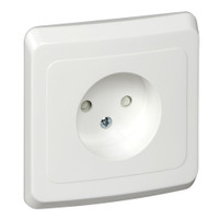 ЭТЮД Розетка скрытая без заземления со шторками белая (Systeme Electric) PC16-002B
