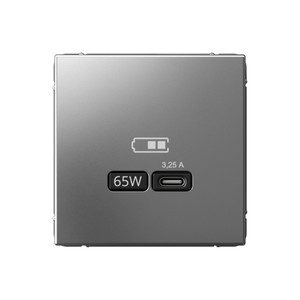 ARTGALLERY USB розетка тип-С 65Вт высокоскор.заряд. QC, PD, механизм, сталь (Systeme Electric) GAL000927