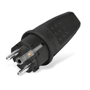Вилка прямая c/з каучук 16А 250В IP44 (еврослот) (UNIVersal) 602227