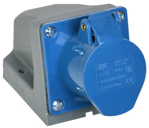 Розетка кабельная 16А 2Р+E IР44 на поверхность 230В 113 (IEK) PSR11-016-3